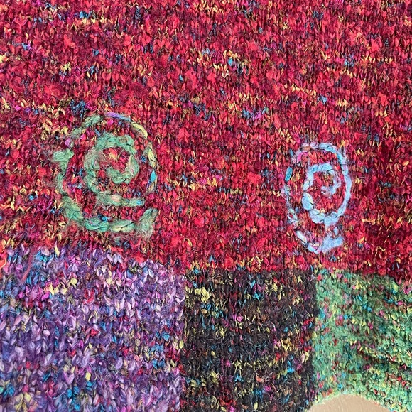 PBJ Sport Y2K Patchwork Zip-up Hoodie Sweater, size M multicolor vintage 80s/90s - Picture 7 of 10